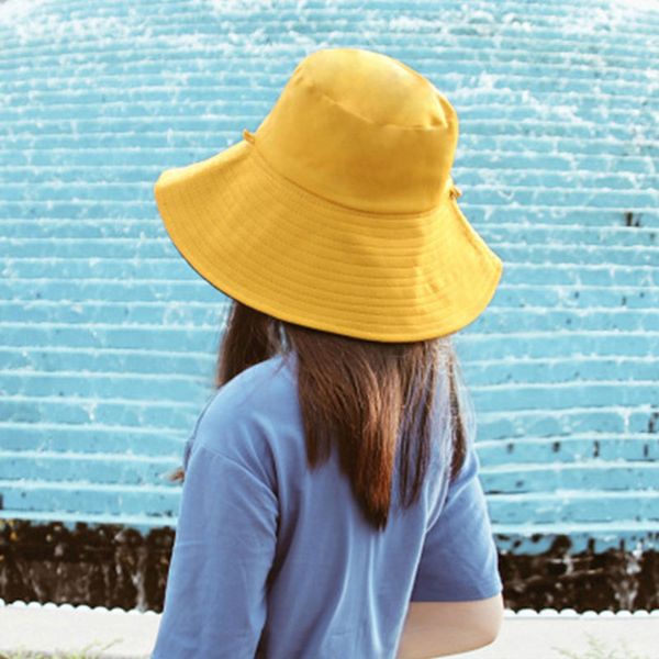 

2020 new fashion spring summer reversible fishing caps sunscreen sun shade bucket outdoor hats for women girl, Blue;gray
