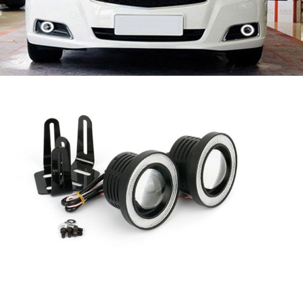 

led fog lamp assembly fog light daytime running light with lens cob halo angel eyes rings for cruze