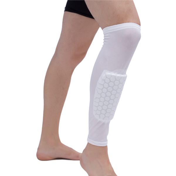 

1pcs football shin guards protector soccer honeycomb anti-crash leg calf sleeve compression cycling running gym sport leg warmer, Black