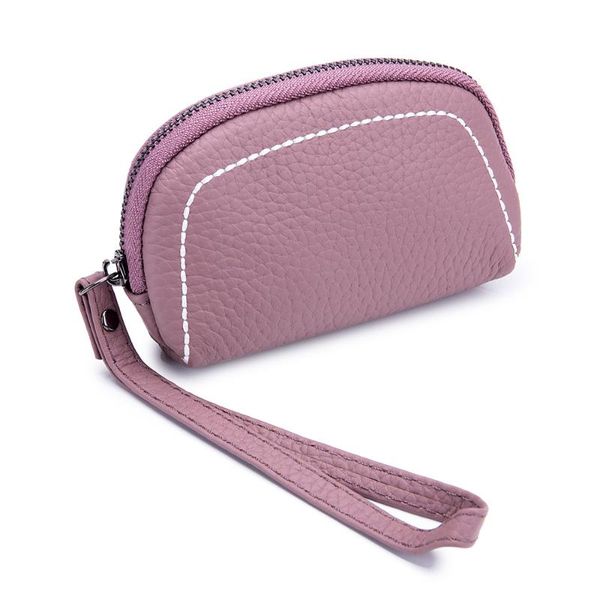 

wrist key and coin case women's full-grain leather korean-style sweet 2019 new style genuine leather multi-functional mini handb, Black
