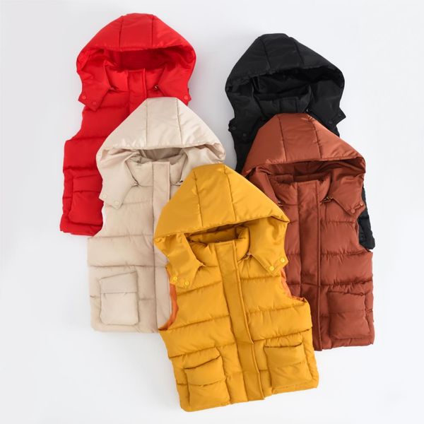 

olekid 2019 warm winter girls cotton vest autumn kids boys sleeveless jacket 2-10 years child baby girls coat baby boy waistcoat, Blue