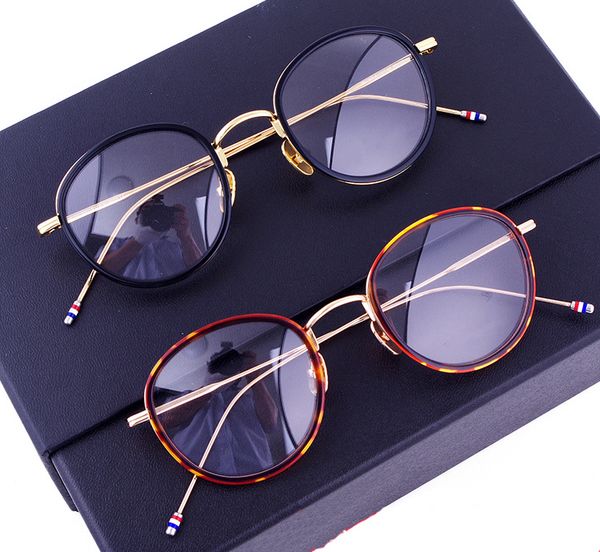 

2020 fashion vintage women men eyeglasses frame thom brand classic round prescription glasses frame female eyewear de oculos, Black