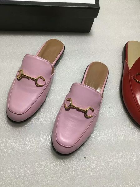 

роскошные 423513 princetown дизайнерские мужские и женские тапочки классические скользкие металлические пряжки пляжные тапочки мягкие тапочк, Black