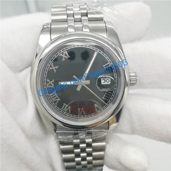 

men wristwatch 2813 36mm automatic mechanical watch no battery sweeping movement datejust stainless steel watches 105, Slivery;brown