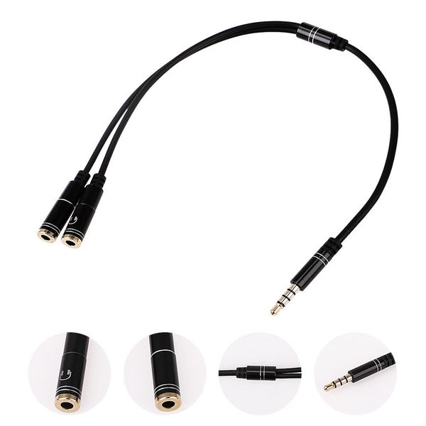 

3.5mm jack audio headset earphone y splitter cable adapter for tabs laptop