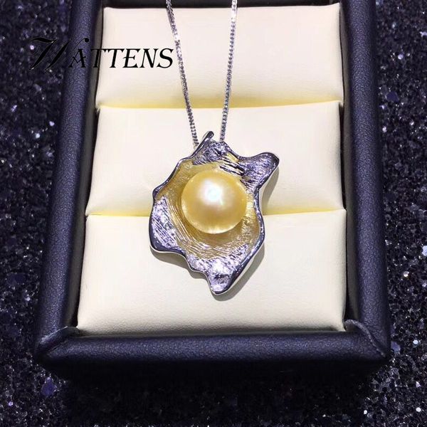 

natural freshwater pearl necklace 925 sterling silver shell pendant for woman white black pearl wedding party gift fashion new