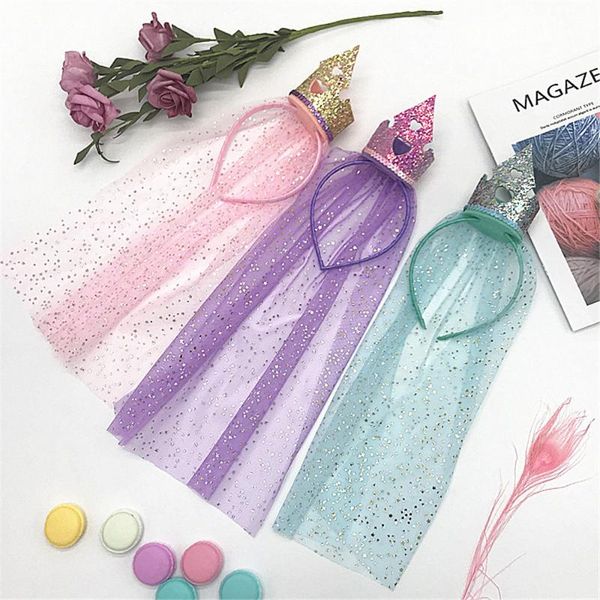 

girls fancy dress accessories snow queen tiara crown kids gift princess costume cos-play crown hair clip 2020 new arrival, Slivery;white