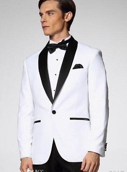 

white wedding tuxedos for men man suit blazer and pants groom tuxedos man suit wedding groomsman men(jacket+pants+tie, Black;gray