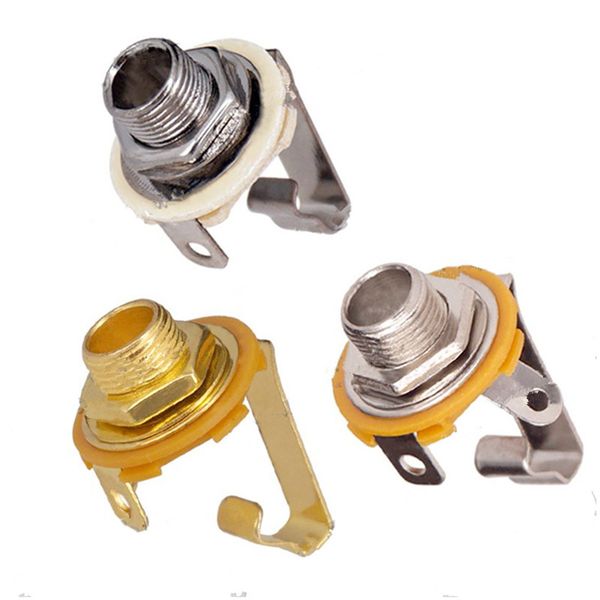 

3pcs 1/4" mono input jack plug socket 6.35mm guitar pickup output jack plug for bass electric