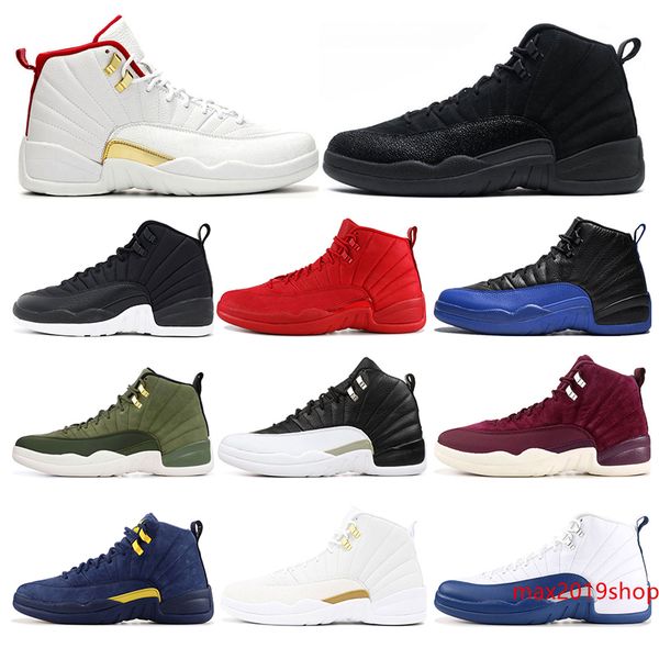 

2019 new arrivel basketball shoes 12s for mens fiba game royal gym red athletics nylon mens trainers sports sneakers size 7-13