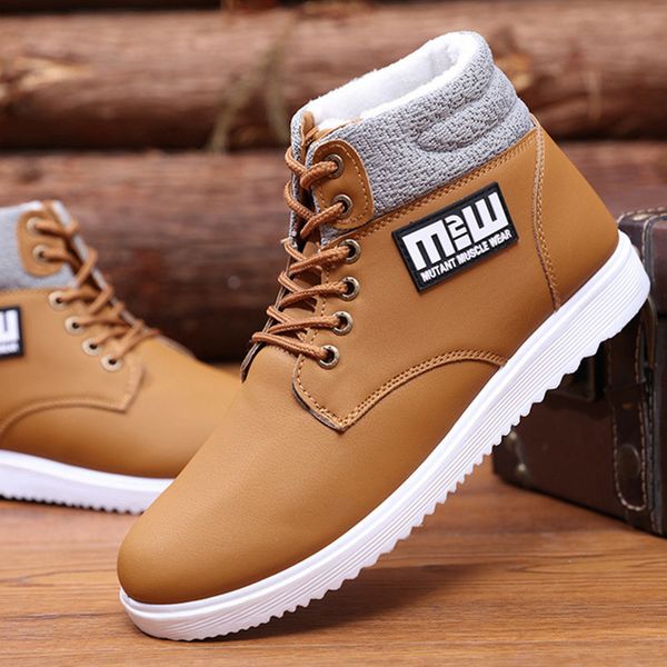 

2019 new winter men's snow boots male casual high-cotton shoes students waterproof non-slip thicken warm snow boots 39-44, Black