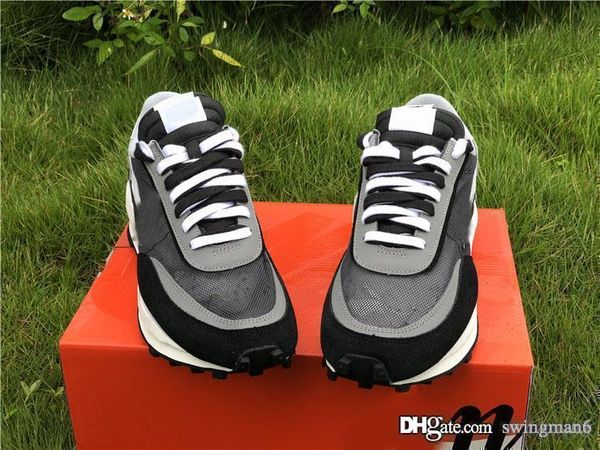 

sale authentic sacai x ldwaffle black anthracite running shoes men women green gusto pine green sports sneakers bv0073-001 with box
