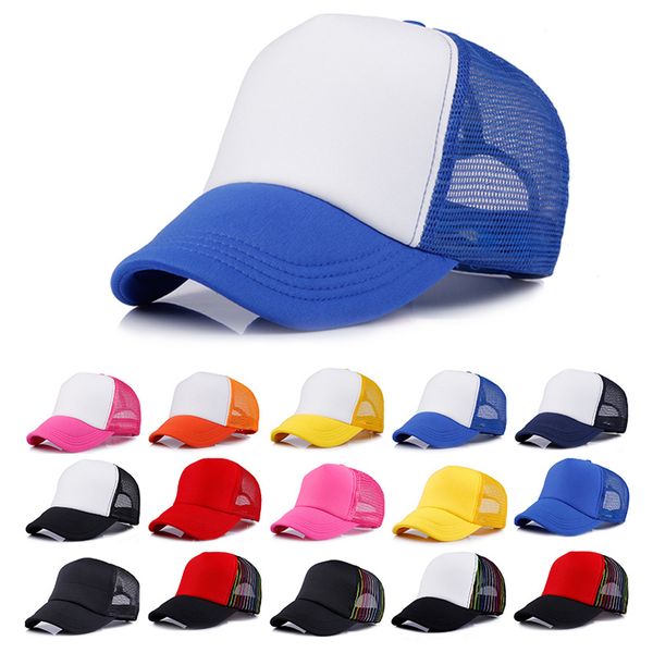 

fabriek jetu gratis logo ontwerp goedkope 100% polyester mannen vrouwen baseball cap leeg mesh verstelbare hoed volwassen kind, Black;white