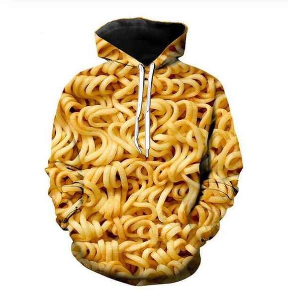 

new fashion women/men's gourmet instant noodles casual 3d printed crewneck sweatshirts hoodies sportwear coat wr231, Black