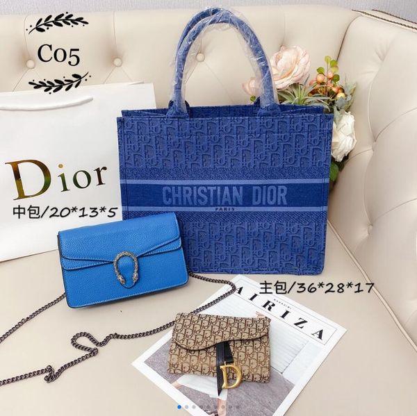 

large capacity crossbody bag three-piece ladies fashion simple wild crossbody bag shopping bag ladies fashion chainbag wallet three-piece