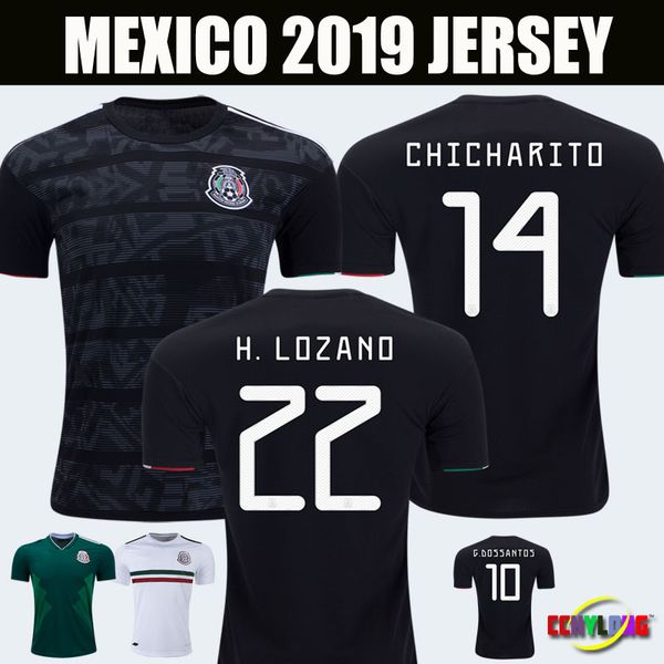 

2019 mexico gold cup home black occer jer ey chicharito marquez cami eta de futbol 2018 h lozano g do anto vela raul football hirt