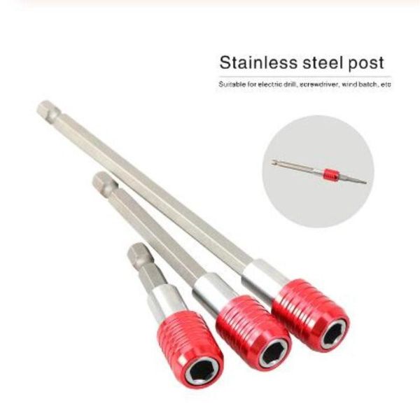 

3pcs screwdriver bit extension rod screw driver bits hexagon precision magnetic ring 1/4'' bit stainless steel sleeve post