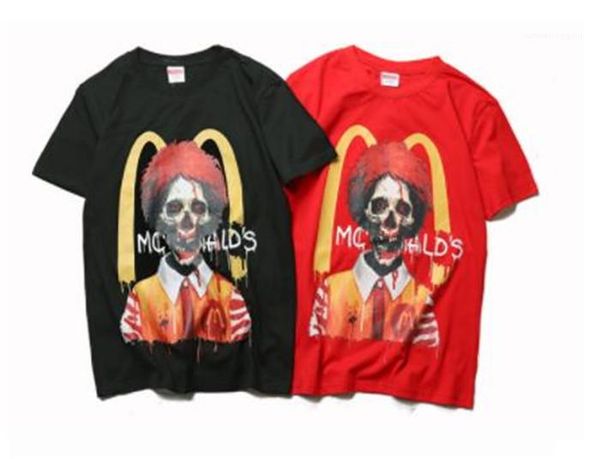 

mcdonalds print homme clothing fashion style casual apparel mens summer designer funny tshirts crew neck shorts sleeve, White;black