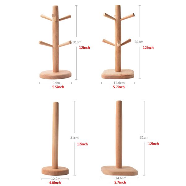 

six claw beech cup holder wooden paper holder square round bottom coffee cup holders draining rack home water mug storage rack dbc vt1576
