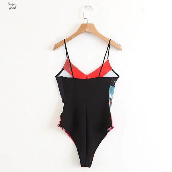 

красочные символов sexy ромпер фотография письмо печати глубокий v шеи fit body сиамского bodysuit undershirt женщины sling, Black;white