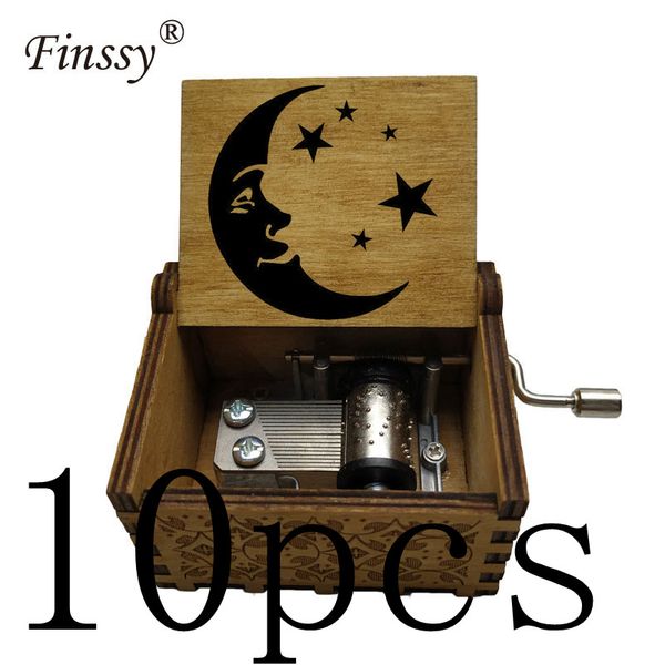 

10pcs/lot wooden twinkle twinkle little star music box birthday gift for daughter preschool students kids girls birthday gifts, Silver