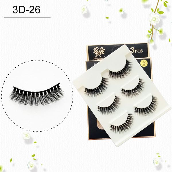

3 pcs imitation hairs mink false eyelashes naturally extend small bunches of fluffy eyelashes handmade thick false lashes