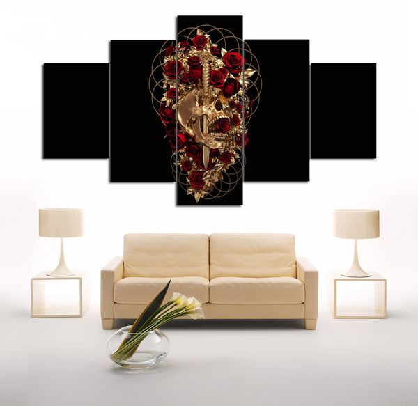 2019 Sword Skull Red Rose Unframed Printing Modern Gothic Style Wall Art Paintings Modular Pictures From Fashion Wallart 13 67 Dhgate Com