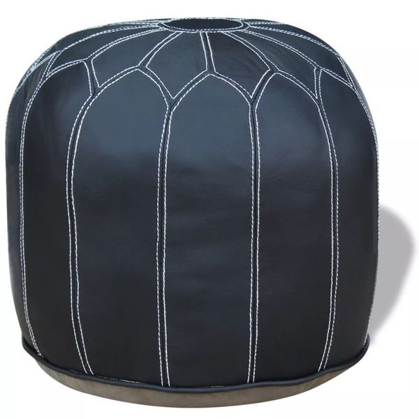 

пуф натуральной кожи круглый серый 48x48x38 cm мебель для гостиной