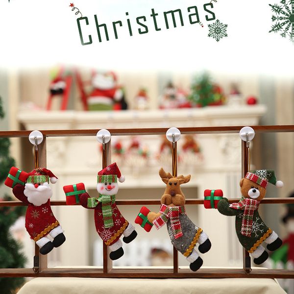 

merry christmas ornaments gift 4 styles santa claus snowman christmas hang decorations tree cloth toys doll jy423