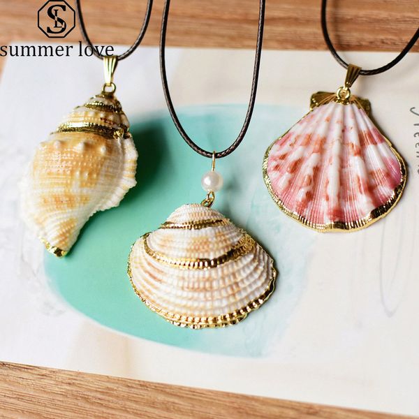 

2019 Boho Мода Натуральные Морские Звезды Раковины Seashell Ожерелье для Женщин Ожерелья