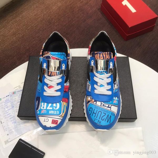 

2019 new arrival fashion men casual shoes luxury designer sneakers shoes genuine leather bee embroidered od19080401, Black