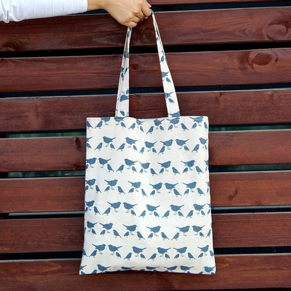 

женщины двухсторонние повседневный многоразовые хозяйственная сумка для печати магазины tote бич сумки хлопок эко высокой емкости продуктовы