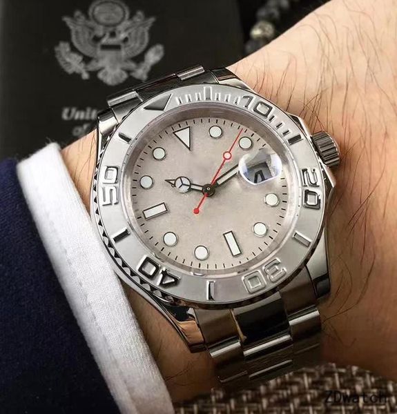 

luxury yacht master mechanical automatic movement stainless steel watch fashion designer automatic winding watch yacht 116622 watch, Slivery;brown