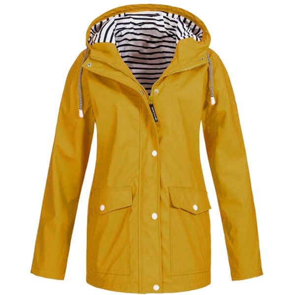 

women solid rain jacket outdoor waterproof pilot coat hoodie windproof coat hiking rain camping fishing clothing 3.25, Black;brown