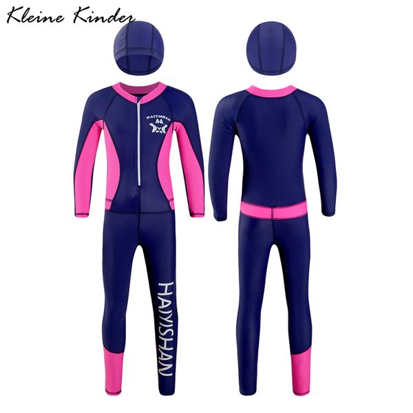 

children swimsuit one pieces girl boy swimming suit upf50+ long sleeve kids diving suit toddler teens surfing bathing costume