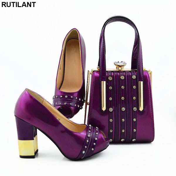 

new women shoes and bag set in italy italian shoe and bag set for party in women ladies sandals with heels slip on party shoe, Black