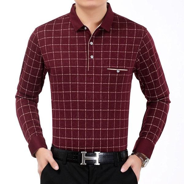 

men's shirt business gentleman casual dad pack spring and autumn new men's shirt fashion long sleeve loose plaid, White;black