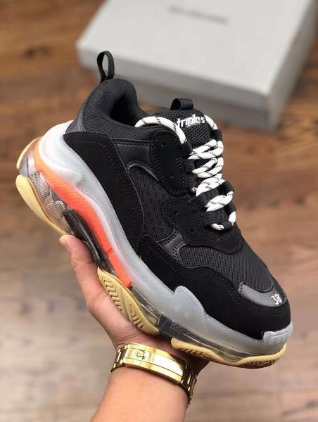 

париж triple-s обувь для ходьбы роскошные папа мужская обувь chaussures femme кроссовки для мужчин женщин старинные старый дедушка тренер l2, Black