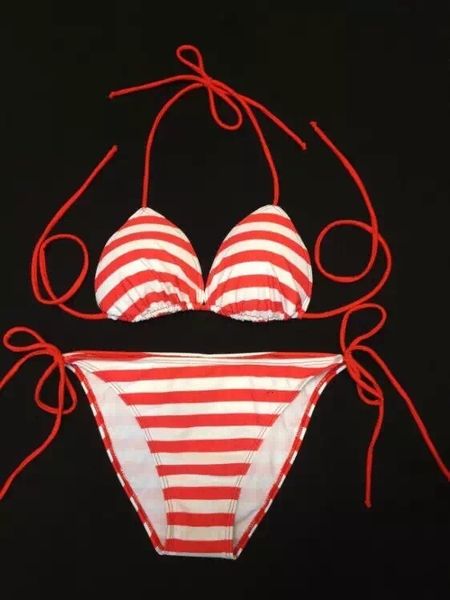 

2020 new women fashion red white strips cotton fashion accessories swimsuit size s-xl available with box and dastbag, Silver