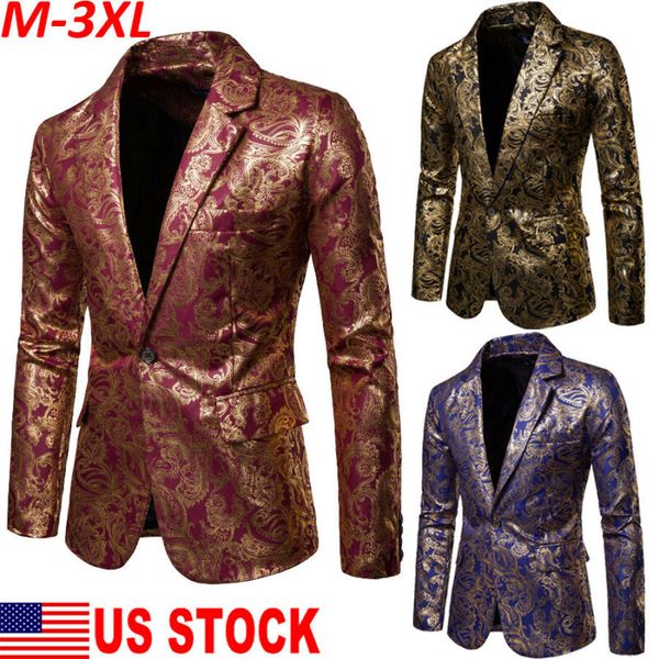 

men suit sequins blazer floral formal coat jacket party casual outwear, Black;brown