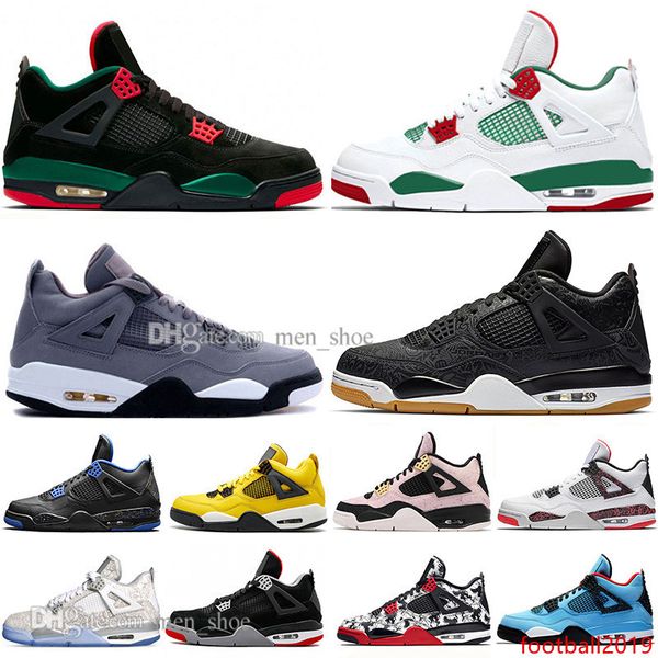 

discount bred 4 4s what the cactus jack laser wings mens basketball shoes denim blue pale citron men sports designer sneakers 5.5-13