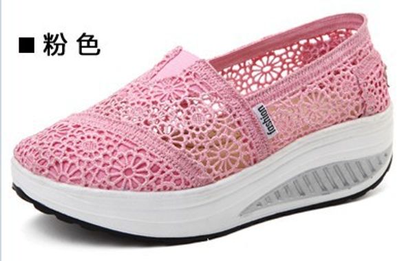 

hollow out women's shoes spring summer new style sandals breathable lace rocking shoes women's low-cut slip-on foot covering cas, Black