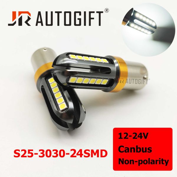 

4x p21w 1156 ba15s 1157 bay15d s25 led canbus 12-24v car bulb 3030 24smd reverse drl auto turn signal light indicator brake lamp