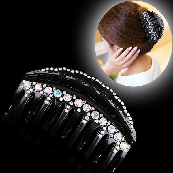 

haimeikang simple rhinestone hairpins hair clip shiny hair for women girl crab clips horsetail accessories
