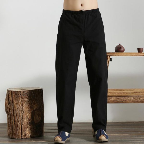 

tai chi pants chinese tang costume pants cotten wing chun size 165-190, Black;red