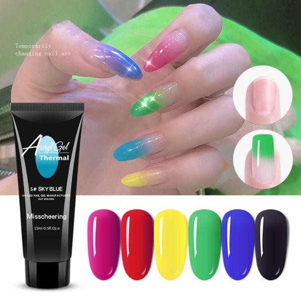 

temperature changing nail extension gel nail polish quick dry extended gel acrylic poly uv led builder xa54, Red;pink