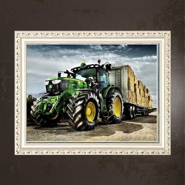

new diamond painting full square/round drill green tractor truck 5d daimond painting embroidery picture cross stitch kit mosaic