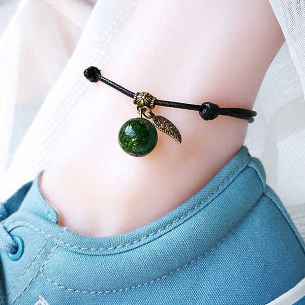 

new vintage tree leaves bracelet female handmade glass beaded bracelets, Red;blue