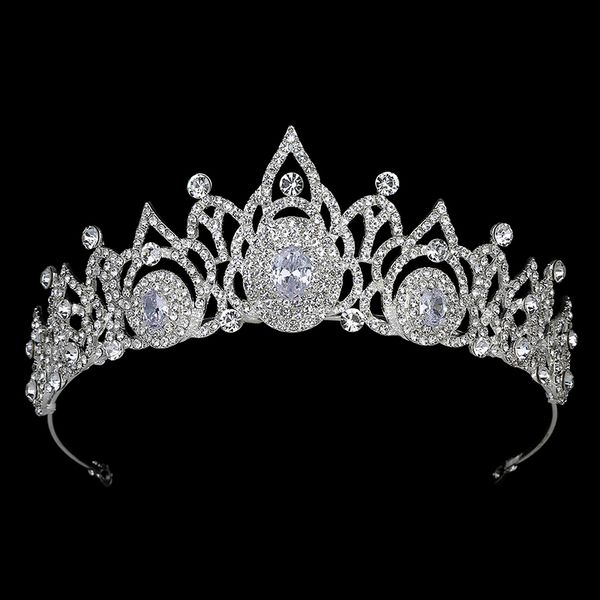 

crown hadiyana tiara classical magnificent women wedding hair accessories dignified luxury hair jewelry bcy8918 coronas de reina, Golden;white