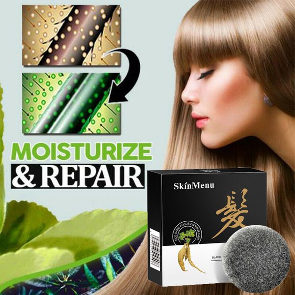 

1pc hair darkening shampoo bar - he shouwu natural organic conditioner moisturize and repair damaged hair hair care soap